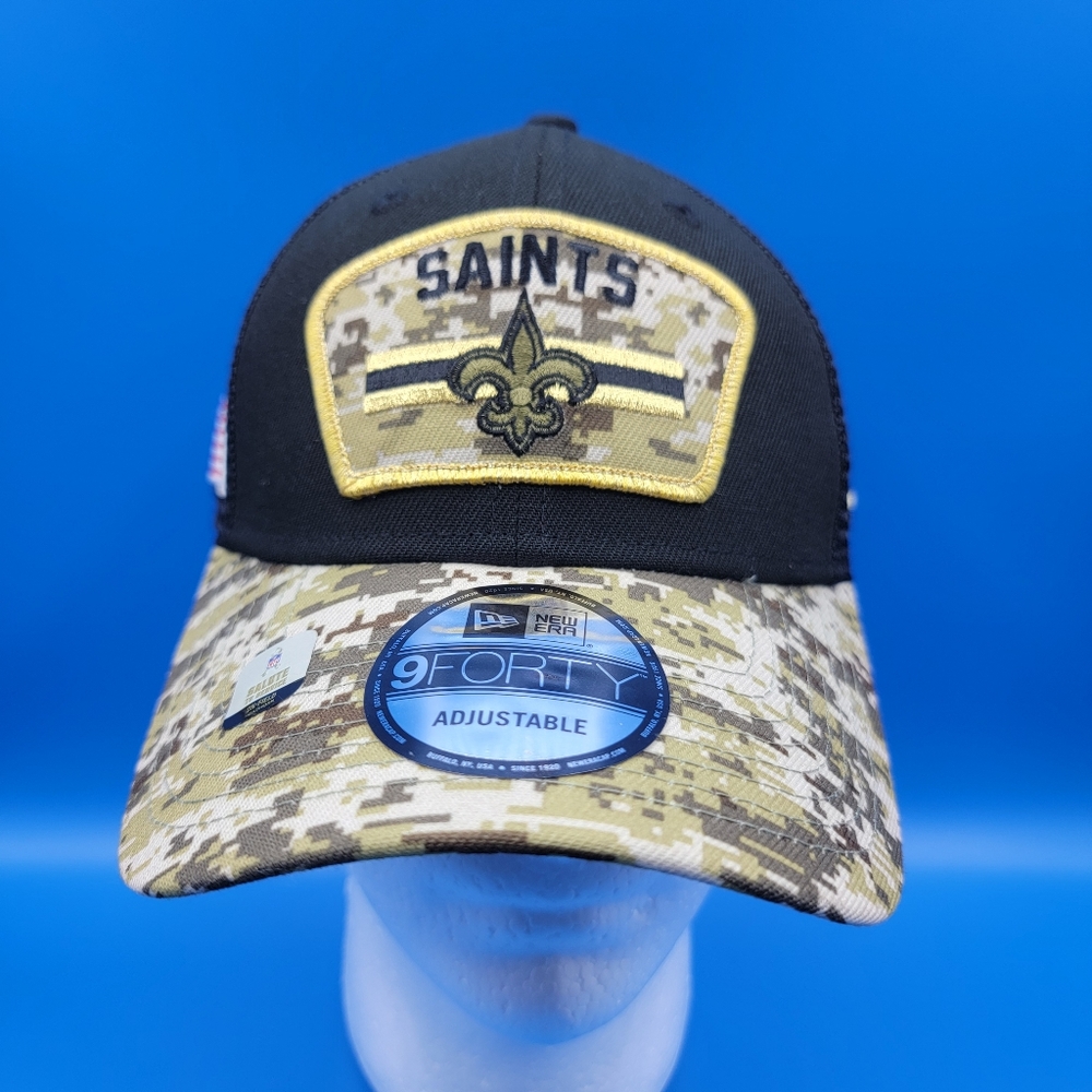 New Orleans Saints New Era Salute to Service 9Forty Adjustable Trucker Hat New